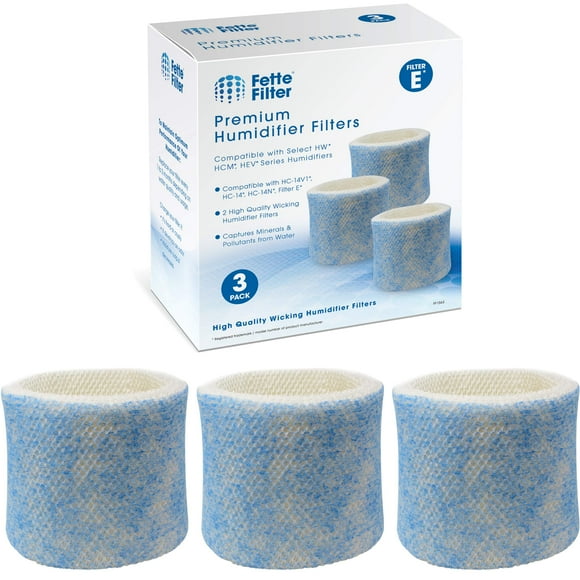 Fette Filter - Upgraded Blue Mesh Wicking Filters Compatible with Honeywell Filter E HC-14 for HCM-6009 HCM-6011 HEV680 HEV685 and Other Series Humidifier Part # HC14PF1 HC14PF3 HC14 Filter E 3-Pack