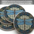 thumbnail image 2 of Thirstystone Apple Dragonfly Round Natural Sandstone Coaster 4-Pack, 2 of 6