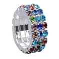 thumbnail image 4 of 24 piezas de de imitación Joyas para el cuerpo Anillos elásticos de tres filas Playa descalza Fernando Anillo de cristal elástico elástico, 4 of 8