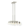 thumbnail image 2 of JONATHAN Y Julian 33.5" 8-Light Farmhouse Bohemian Iron/Glass Linear LED Pendant, Nickel/Clear, 2 of 8