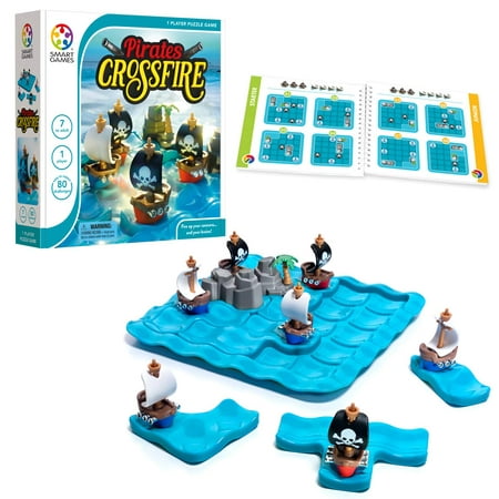 SmartGames Pirates Crossfire Board Game with 80 Challenges and 4 Playing Modes