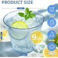 thumbnail image 4 of 50 Pack Plastic Cups 9 oz Blue Clear Plastic Cups for Cocktail Fancy Disposable Cup for Party Stemless Wine Glasses for Wedding Thanksgiving Christmas Party Graduation, 4 of 7