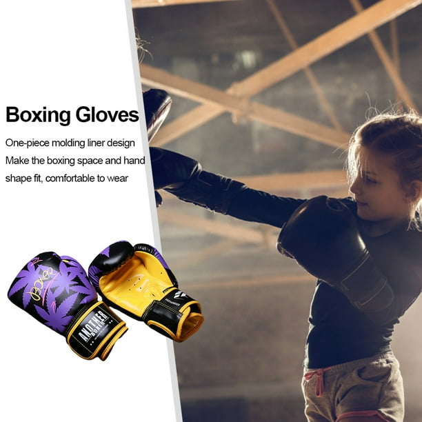 Guantes De Boxeo Guantes de boxeo de PU transpirables, guantes de combate de entrenamiento, duraderos para suministros deportivos Ndcxsfigh Para Estrenar