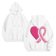 thumbnail image 4 of GEWSEY Hoodies for Women Pink Ribbon with Heart Graphic Top Cancer Awareness Support Sweatshirt (White, L), 4 of 5
