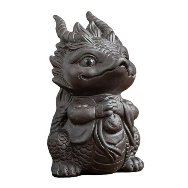 Figura de Pixiu en miniatura, mini adorno de mascota de té, escultura en miniatura Fengshui Estilo A