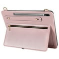 thumbnail image 7 of for Samsung Galaxy Tab S9/S9 FE/S8/S7 Envelope Wallet Back Case, Premium PU Leather Zipper Pocket Kickstand with Shoulder Strap & Hand Strap Cover for Samsung Galaxy Tab S9/S9 FE/S8/S7 - Pink, 7 of 7