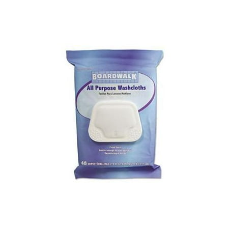 Premoistened Personal Washcloths, 12.5 x 7.9, Fresh Scent, 48/Pack