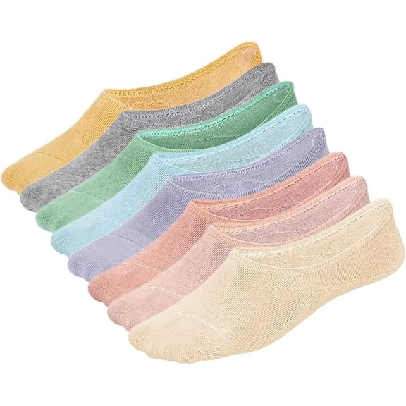 Eryueer No Show Liner Socks Women - (Size 4-7/7-10/10-13) Low cut Invisible Cotton Sneaker Socks with Non Slip Grips