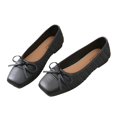 thumbnail image 5 of Willtoo Women’s Bow Decor Square Toe Ballet Flats, Woven Slip‑On Casual Dress Flats Lightweight Low‑Heel Walking ShoesNon Slip Daily Business Work Shoes, 5 of 5