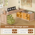 thumbnail image 4 of 70.9" Farmhouse L Shaped Computer Desk with 3 Drawers and Storage Cabinet for Home Office, Study Writing Table with Storage Shelves, 4 of 7