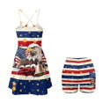 thumbnail image 3 of KEIAHUAN 250th USA Anniversary Womens Tennis Dress with Pocket Elastic Eagle Spaghetti Strap Golf Dresses with Shorts Moisture Wicking Golf Outfits Set Backless Athletic Dresses X-Small, 3 of 7