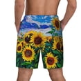 thumbnail image 4 of Haiem Landscape With Sunflowers Mens Swim Trunks with Compression Liner 2 in 1 Swimming Shorts Stretch Swimwear Quick Dry,Board Shorts-Small, 4 of 9