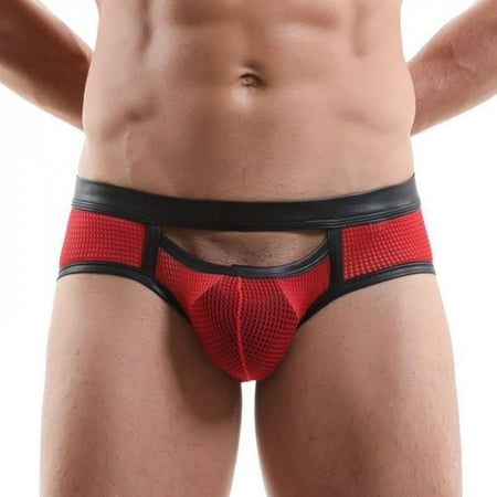 

Elaydool Sports Men s Underwear Through Hollow Back T-shaped Sex Appeal Panties Convex Boxers Breathable Brand Underpants