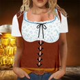 thumbnail image 6 of KHONTS Oktoberfest Womens Tops Short Sleeve Novelty T-Shirt Short Sleeve Funny Printed Shirts 12-Light Blue XXL, 6 of 7