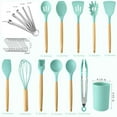 thumbnail image 2 of 27 Kitchen Utensil Set - Silicone Cooking Utensils - Wooden Kitchen Utensils Set - Silicone Spatula Set Utensil Set - Silicone Utensils Cooking Utensil Set - Kitchen Tools Gadgets with Holde, 2 of 8