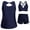 Navy, variant on cocolona 3 Piece Tankini Swimsuits for Women Fashion Striped Print Modest Bathing Suits with Shorts