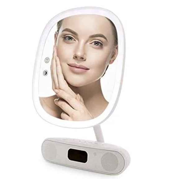 Impressions Vanity Melody Duotone Lighted Makeup Mirror with 5X Magnification, 180 Degree Tilt (White)
