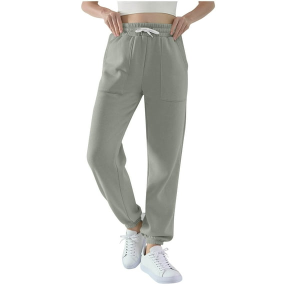 Women Sweatpants Fashion Casual Long Pant Solid Color Elastic Baggy Wide Leg Pants Loose Workout Joggings Sport Trousers with Pockets