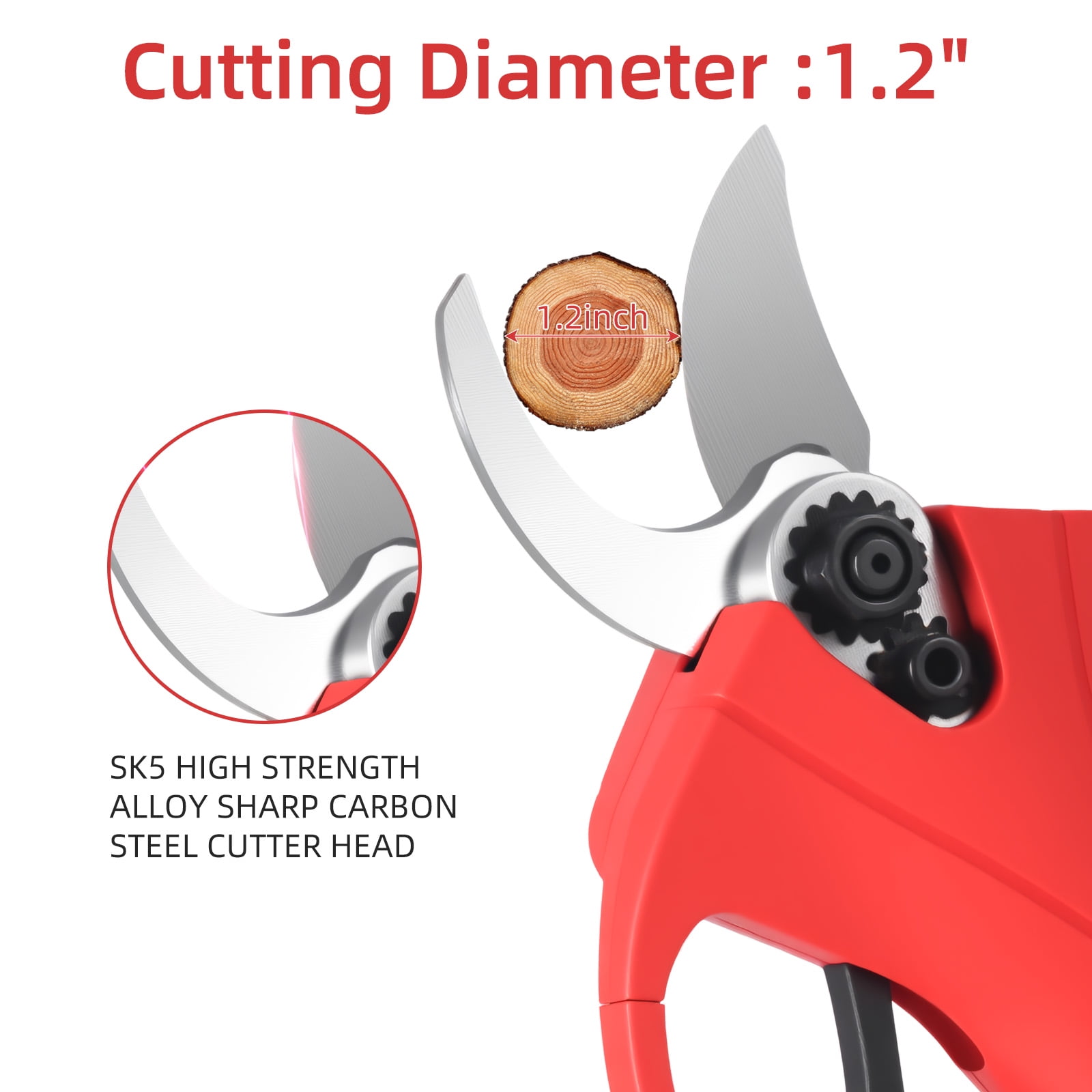 Paddsun Cordless Electric Pruning Shears – 30mm Max Cut, 21V 2.0Ah Battery, 6000 Cuts per Charge, Lightweight Handheld Branch Cutter for Garden, Orchard, Farm