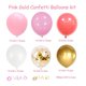 thumbnail image 2 of Juego de globos con forma de confeti AIOZX, oro rosa, 50 unidades, 30 cm, con cintas, 2 of 7