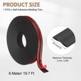 thumbnail image 2 of Uxcell Protector 0.8"x19.7 ft Self Adhesive Guard Black for Wall Table Floor, 2 of 5