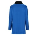thumbnail image 4 of HaiMao Womens Long Sleeve Blouse Cowl Neck Warm Splicing Tunic Tops with Buttons Blue 4(S), 4 of 5