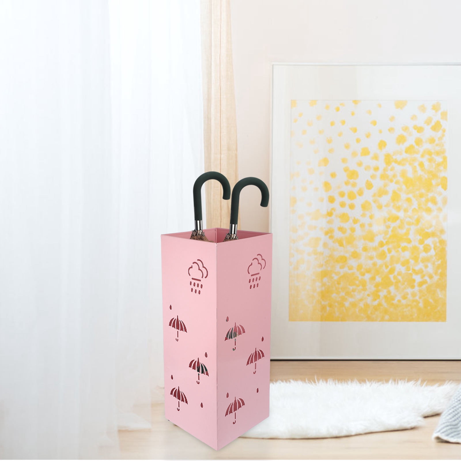 MLINS  Umbrella Storage Bucket Deck Clamp Holder for Entryway Pink