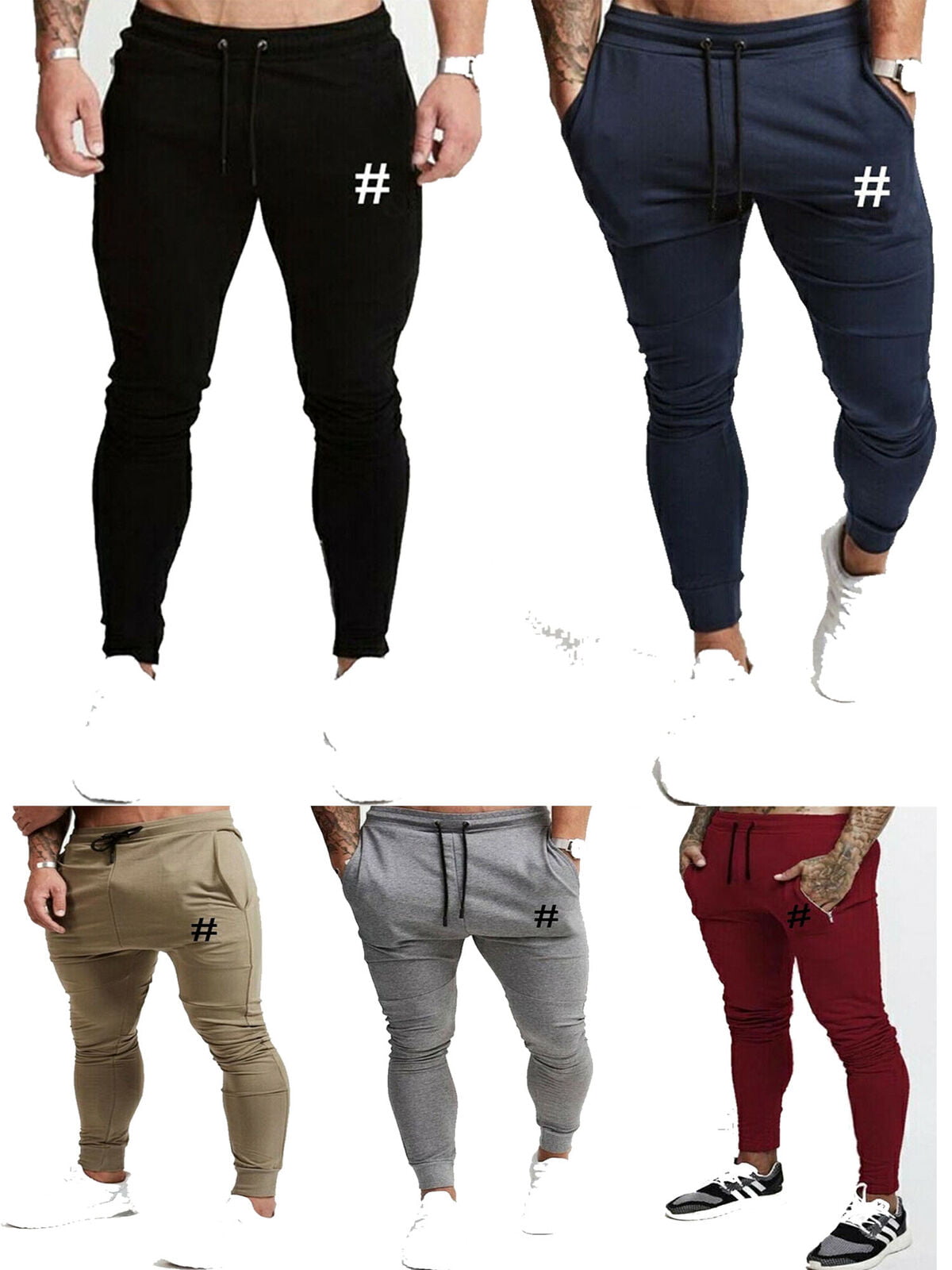 Longra Mens Trousers Men’s Boy’s Tracksuit Bottoms Sportswear Slim Fit Training Pants Running Casual Sport Pants