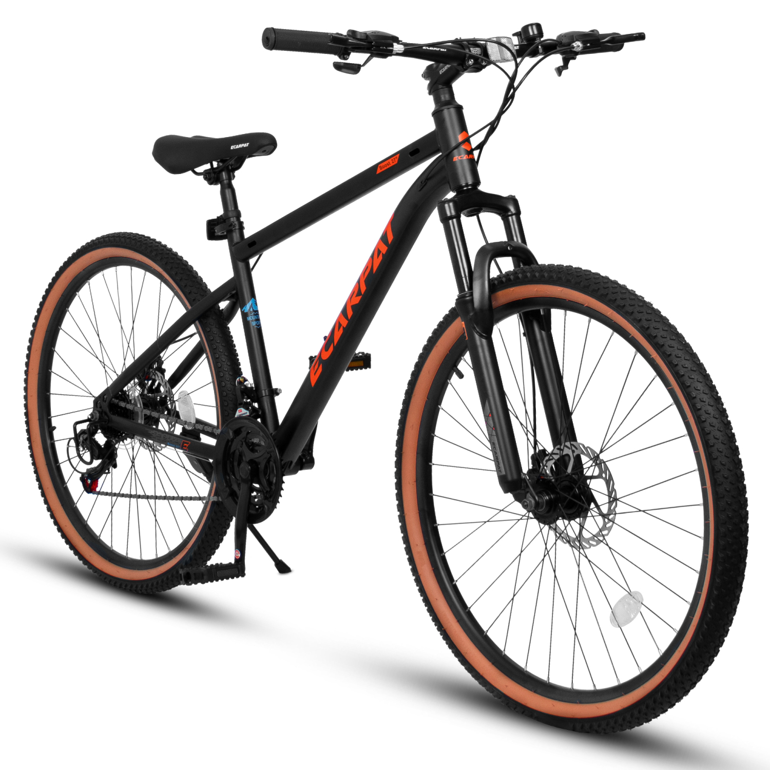 Ambifirner Mountain Bike 27 Inch Wheels, 21-Speed Mens Womens Trail Commuter City Mountain Bike, Aluminium Frame Disc Brakes Thumb Shifter Front Fork Bicycles