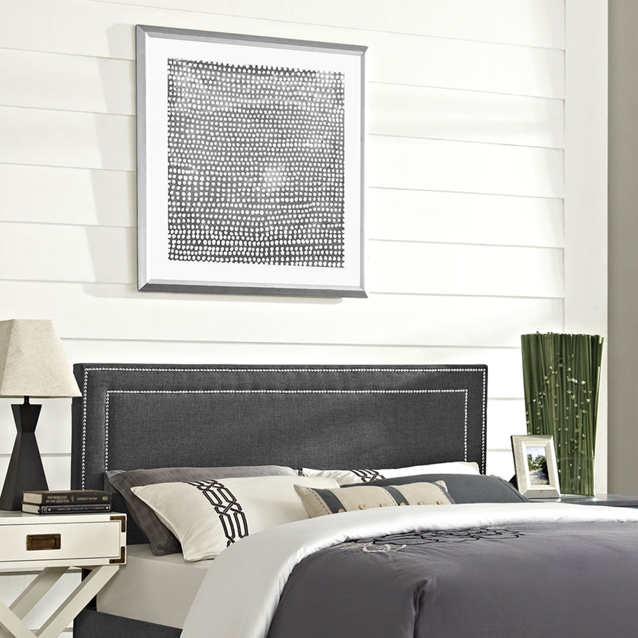 Modway Jessamine Full Upholstered Fabric Headboard in Gray