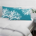 thumbnail image 4 of Teal Blue Coral Coastal Throw Pillow Covers, Nautical Ocean Summer Beach Soft Breathable Pillow Cases with Invisible Zipper for Sleeping, Toddler Pillowcases for Couch Bed Sofa Chair 12x20 Inches, 4 of 9