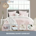 thumbnail image 2 of 3PC Pink/White Reversible Duvet Cover & Sham Set (Comforter not Included), King/Cal King, 2 of 6
