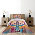 thumbnail image 3 of Ambesonne Hippie Quilted Coverlet 2 Pcs, Guitar Peace, Twin Size, Multicolor, 3 of 5