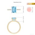 thumbnail image 5 of ANGARA Natural Emerald-Cut 2 ct Aquamarine Engagement Ring with Diamonds in 14K Yellow Gold for Women (Size-9x7mm) | March Birthstone, Anniversary, Jewelry Gift for Women | Natural Aquamarine Ring, 5 of 9