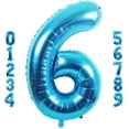thumbnail image 4 of Globo HUOGUO, número 6, lámina de mylar, azul, 40 pulgadas, 4 of 4