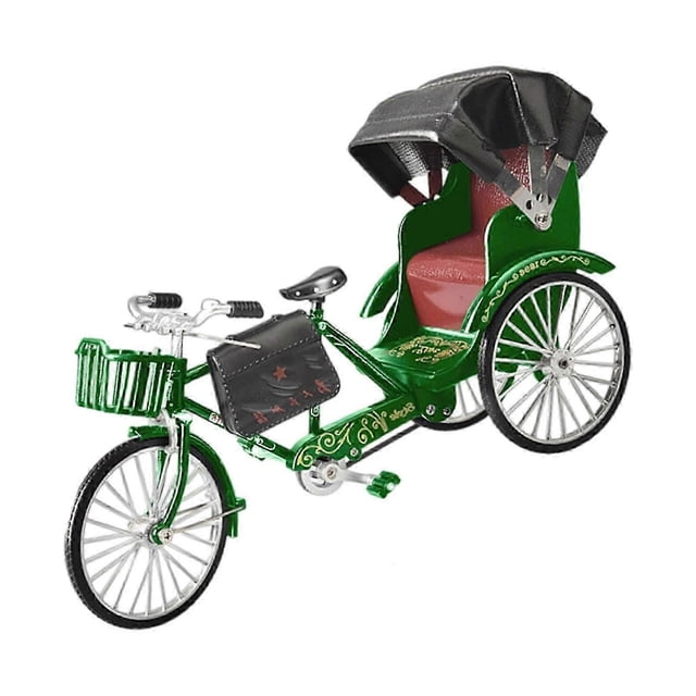 Historical Accuracy Metal Jinrikisha Collectible Toy Vintage Rickshaw Tricycle