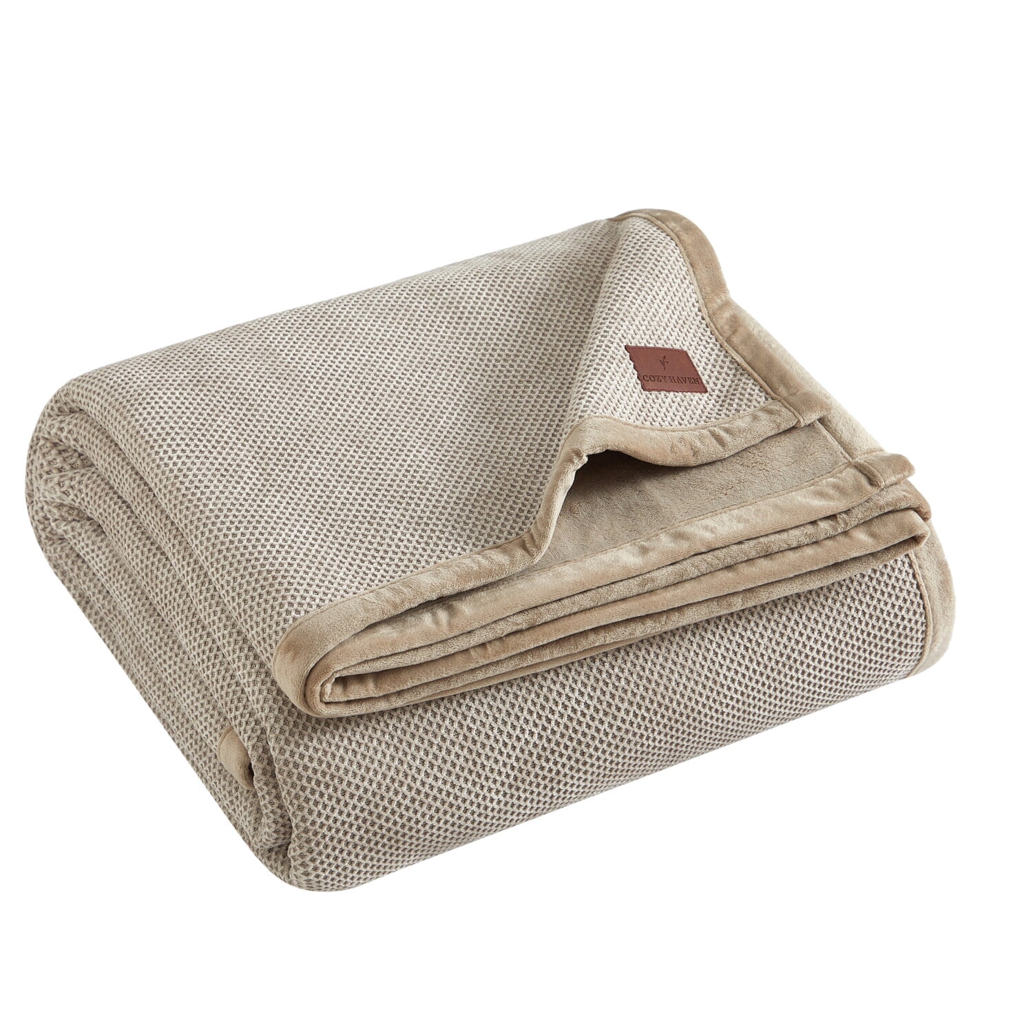 Cozy Haven Luxury Knot Chenille Bed Blanket, French Oak, King Size, 102 x 90 in