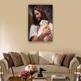 thumbnail image 4 of Jesus Holding A Cat Wall Art Home Modern Poster for Bedroom Giclee Fine Art Print Pictures Painting Canvas Colouring Decoration for Bathroom, 4 of 5