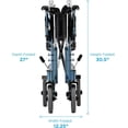 thumbnail image 6 of NOVA Medical Products Lightweight Transport Chair with Removable & Flip Up Arms for Easy Transfer, Anti-Tippers Included, Blue, 6 of 10