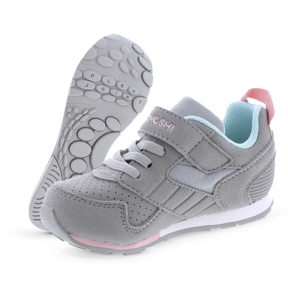 Zapatos TSUKIHOSHI Racer para bebés y niños pequeños, gris/rosa, 3.5 bebés
