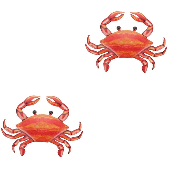 STRANDCHIC Red Crab Iron Nautical 3D Metal Wall Decor Set of 2 Unique Coastal Home Decoration