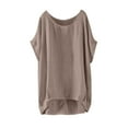 thumbnail image 3 of Shirts for Women Gsakboxl Summer New Loose Batwing Short Sleeve Pullover Blouse Thin Breathable Casual T Shirt Style Top Comfortable Relaxed Fit Daily Wear Shirt for Outdoor & Leisure Activities, 3 of 4