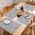 thumbnail image 5 of Vintage Wallpaper Placemats Set of 6, Blue Leaf Flower Plants Texture Non-Slip Place Mats Washable Table Mats for Kitchen Dining Table Decorations Indoor/Outdoor, 5 of 9