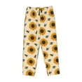 thumbnail image 4 of Xecao Sunflowers And Bee Women's Straight Lounge Pajama Pants: The Epitome of Relaxed Sleepwear, 4 of 9