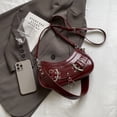 thumbnail image 4 of Bolso Hombro PU para Mujer Mano Con Correa Ajustable (vino) Rojo, 4 of 9