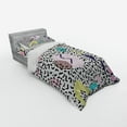 thumbnail image 3 of Ambesonne Vintage Bedding Set 4 Pcs, Retro Geometric Shapes, Queen, Navy Yellow Pink, 3 of 3