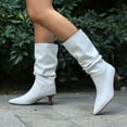 thumbnail image 2 of Slouchy Boots for Women Pointed Toe Kitten Heels Wide Calf Pull on Fashion Fall Winter Dress Mid Calf Booties, 2 of 6