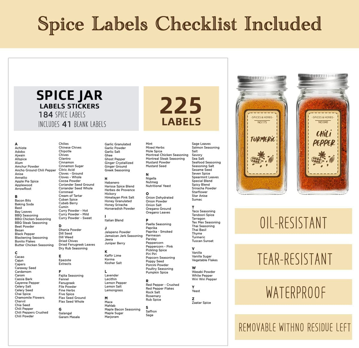 Printable Herb and Spice Jar Labels