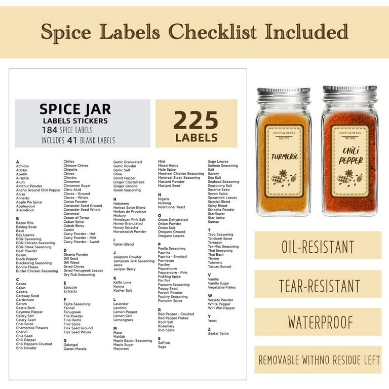 Spice Jar Label Template, Printable Seasoning Stickers, DIY Herbs