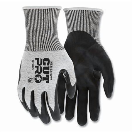 MCR Safety 127-92754BPXS 13 ga Hyper Max Shell Bi-Polymer Polyurethane Coated Glove, Black, Salt & Pepper - Extra Small